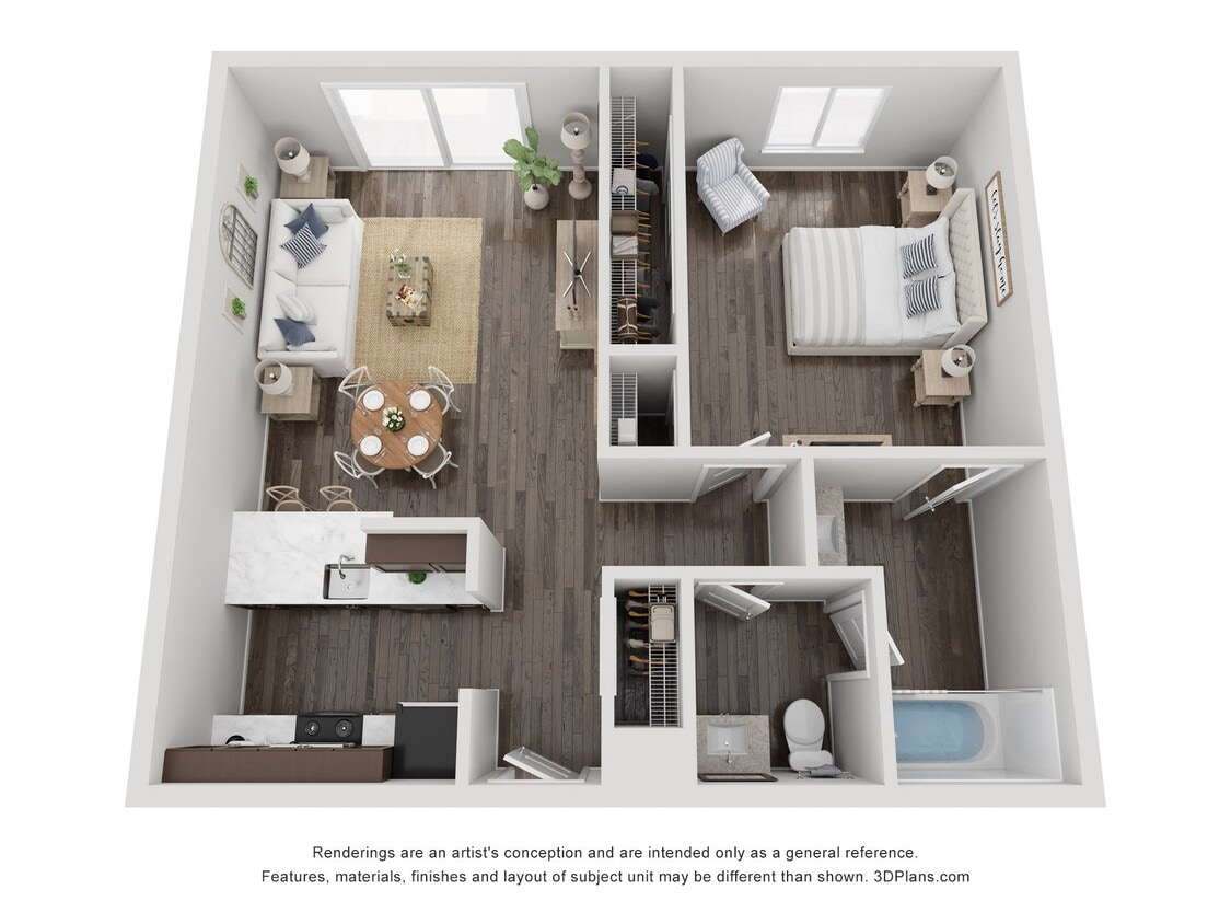 Floor Plan - A2 - 1 Bed 1 Bath
