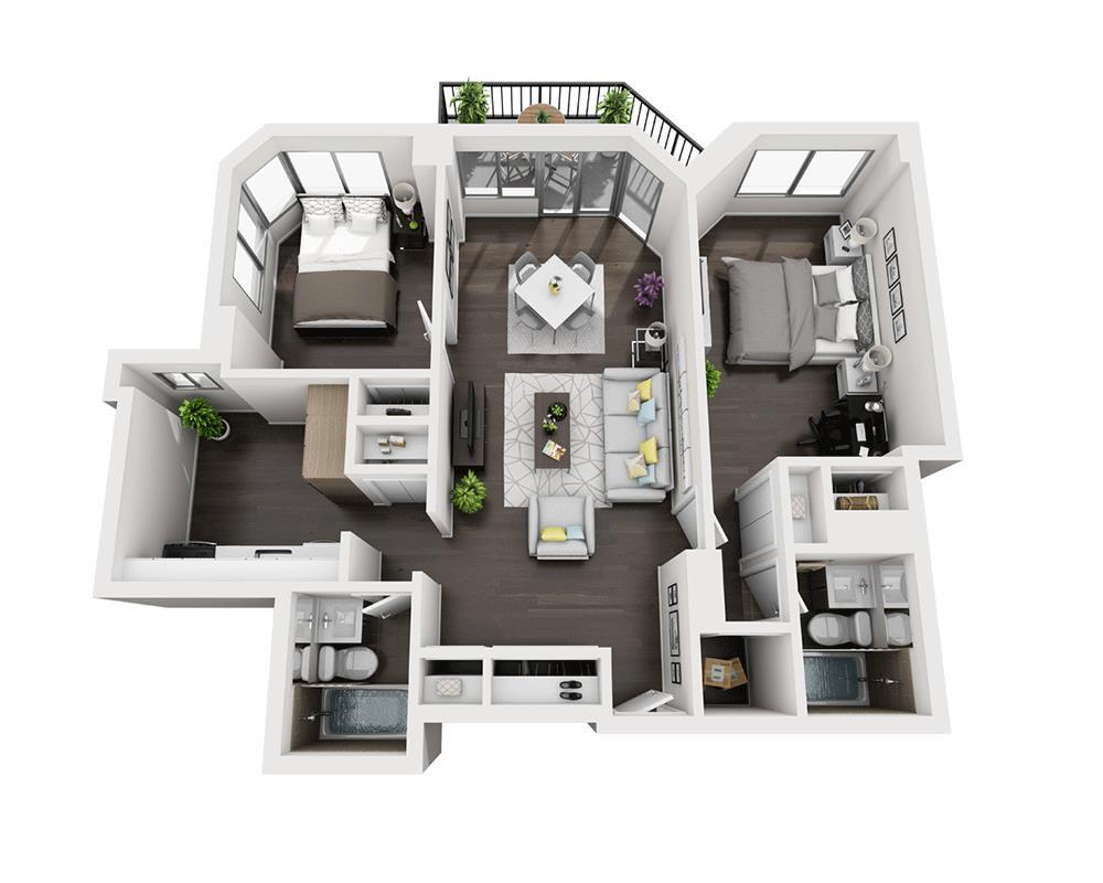 Floor Plan - Two Bedroom B2A