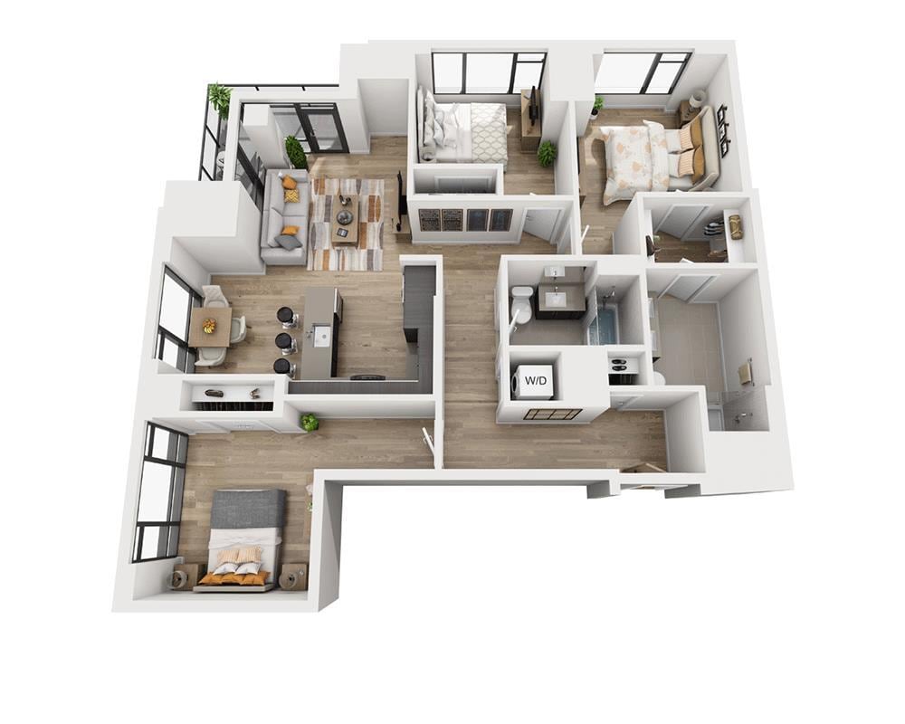 Floor Plan - Three Bedroom C2B