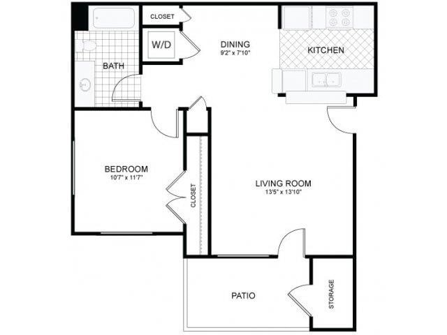 Floor Plan - 1x1 SM