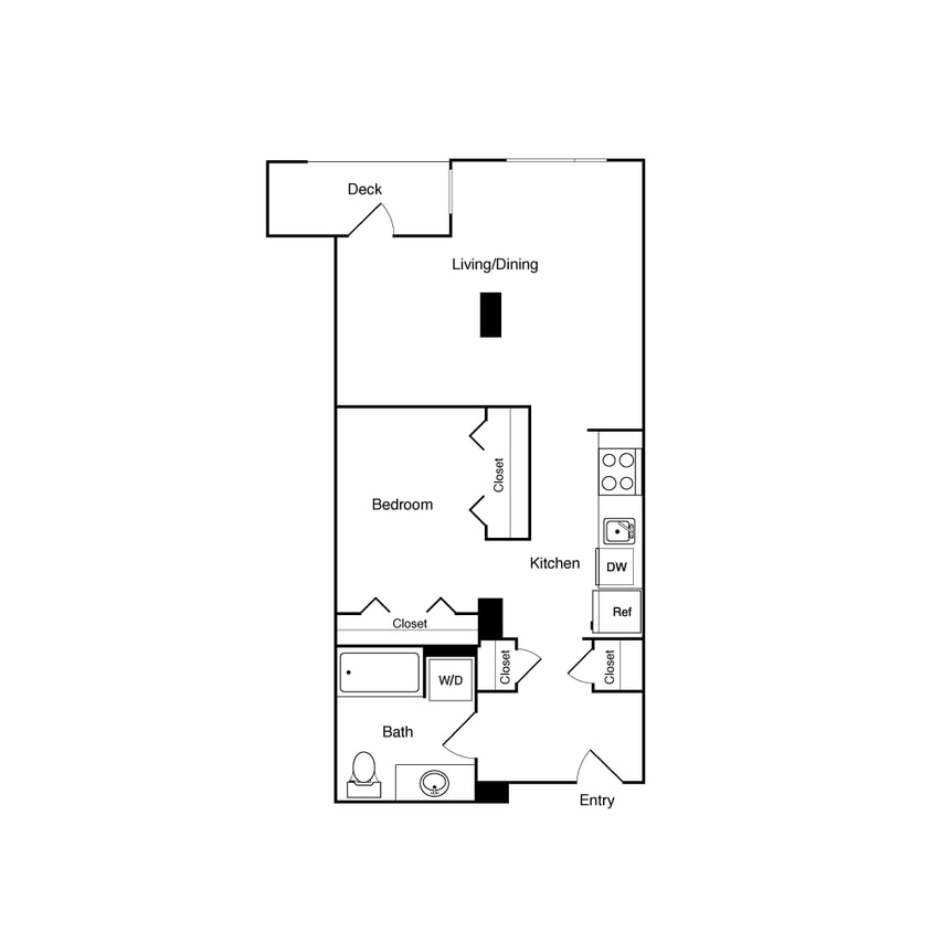 Floor Plan - Open 1 Bed 408 - NW
