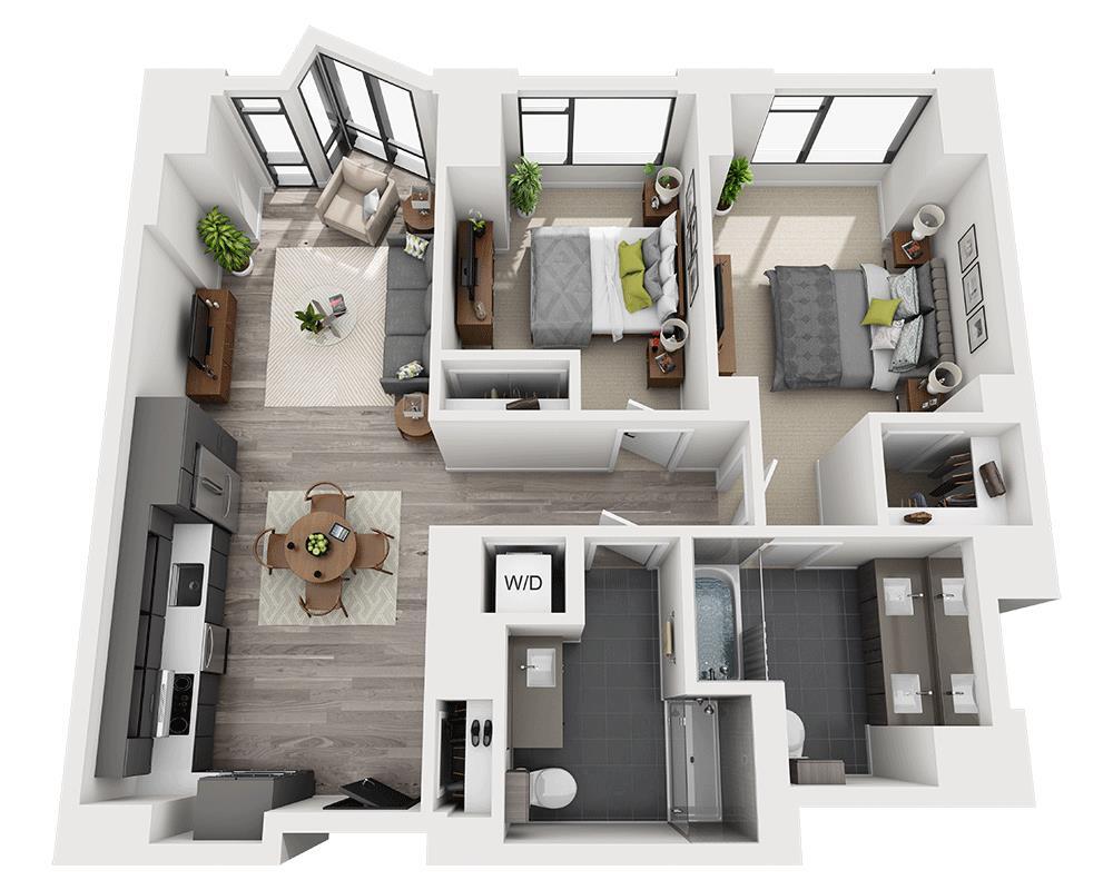 Floor Plan - Two Bedroom B2U