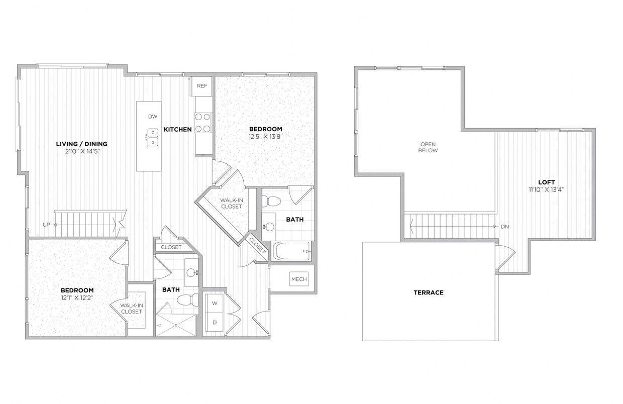 Floor Plan - 2 Bedroom Loft
