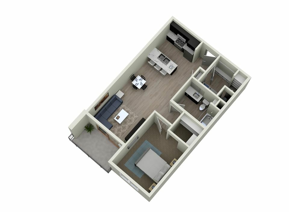 Floor Plan - 1B - One Bedroom