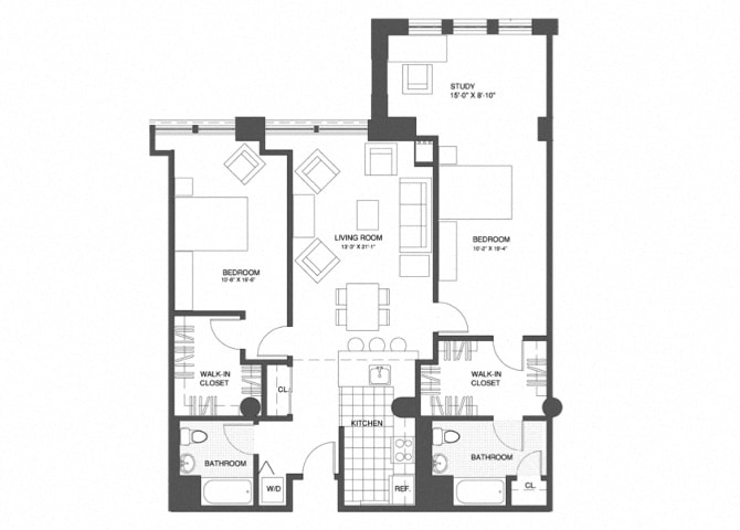 Floor Plan - 2 Bed/2 Bath