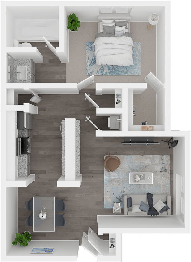 Floor Plan - 1 Bed 1 Bath
