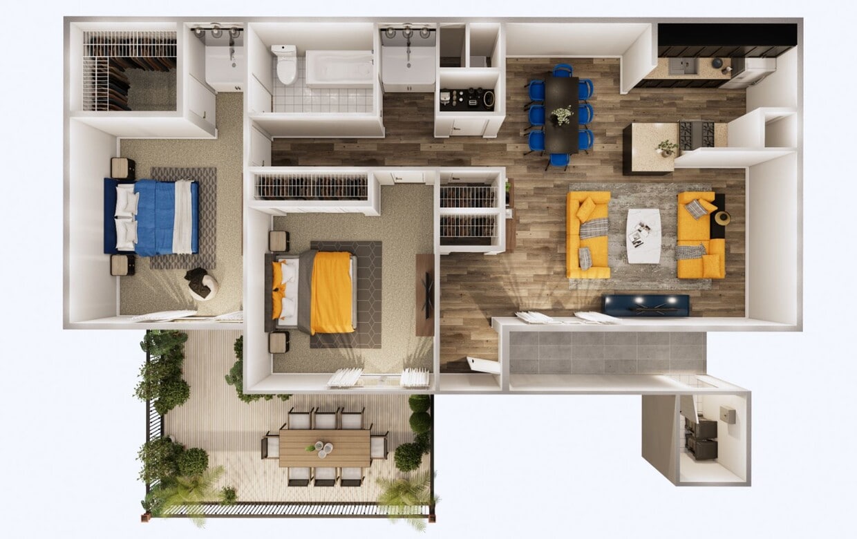Floor Plan - G1 - 2 Bed/1 Bath