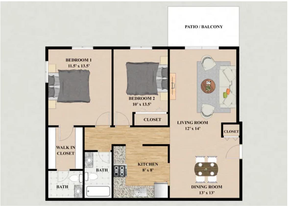 Floor Plan - 2bx1.5b