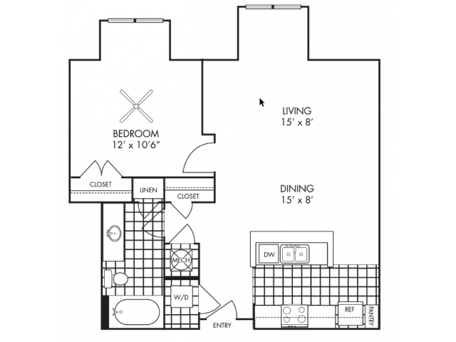 Floor Plan - 1B-Q