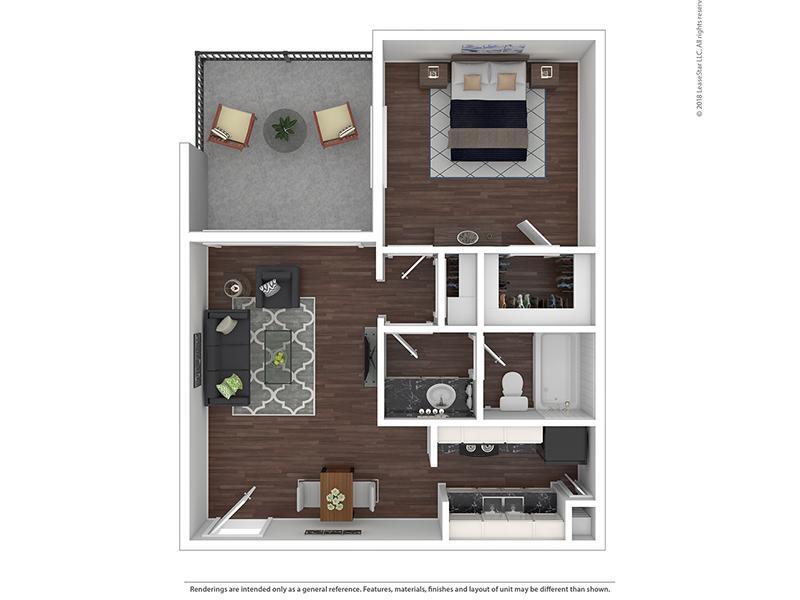 Floor Plan - 1 Bedroom 1 Bath A1-600