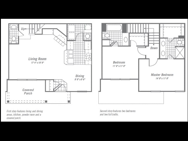 Two Bedroom Townhome - 2 Bedroom, 2.5 Bath Townhome