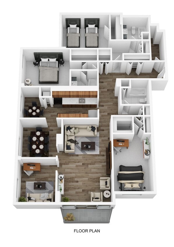 Floor Plan - 3 Bedroom 3 Bath with Den