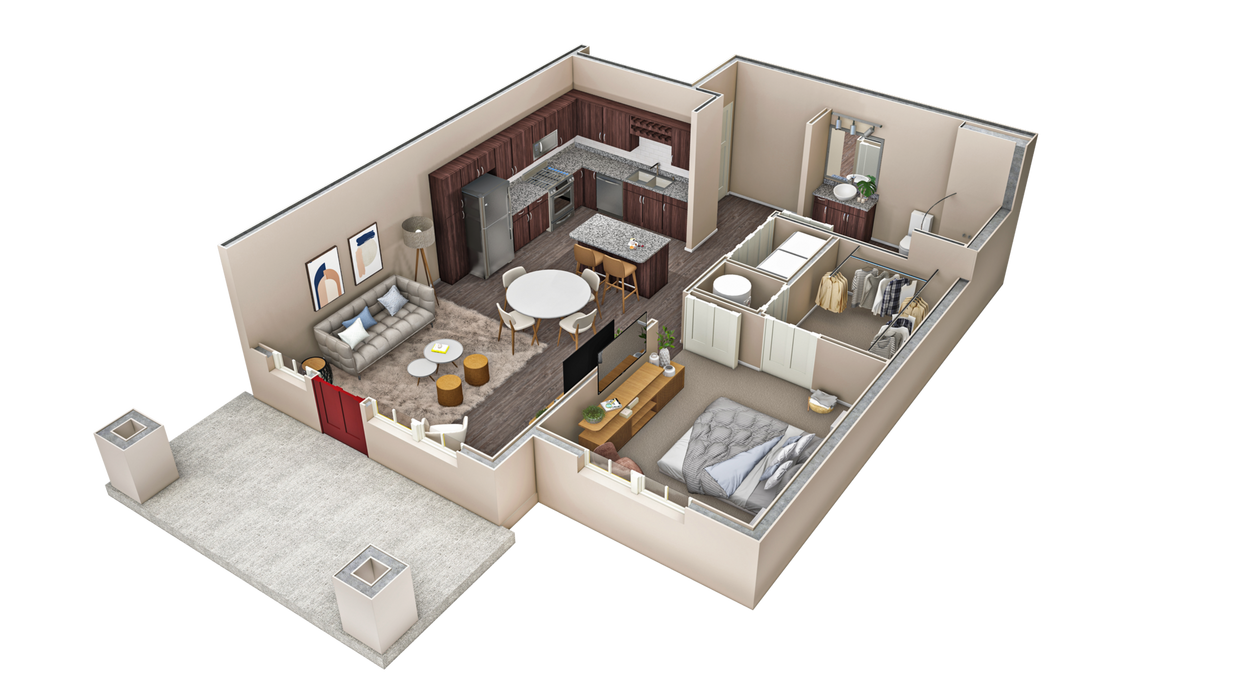 Floor Plan - 1 BR Haven Courtyard