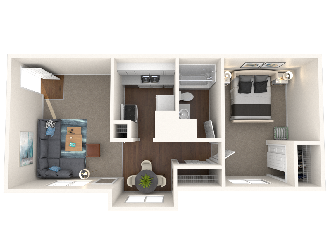 Floor Plan - 1Bed/1Bath Large