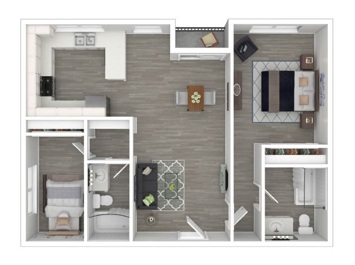 Floor Plan - 2 Bed 2 Bath