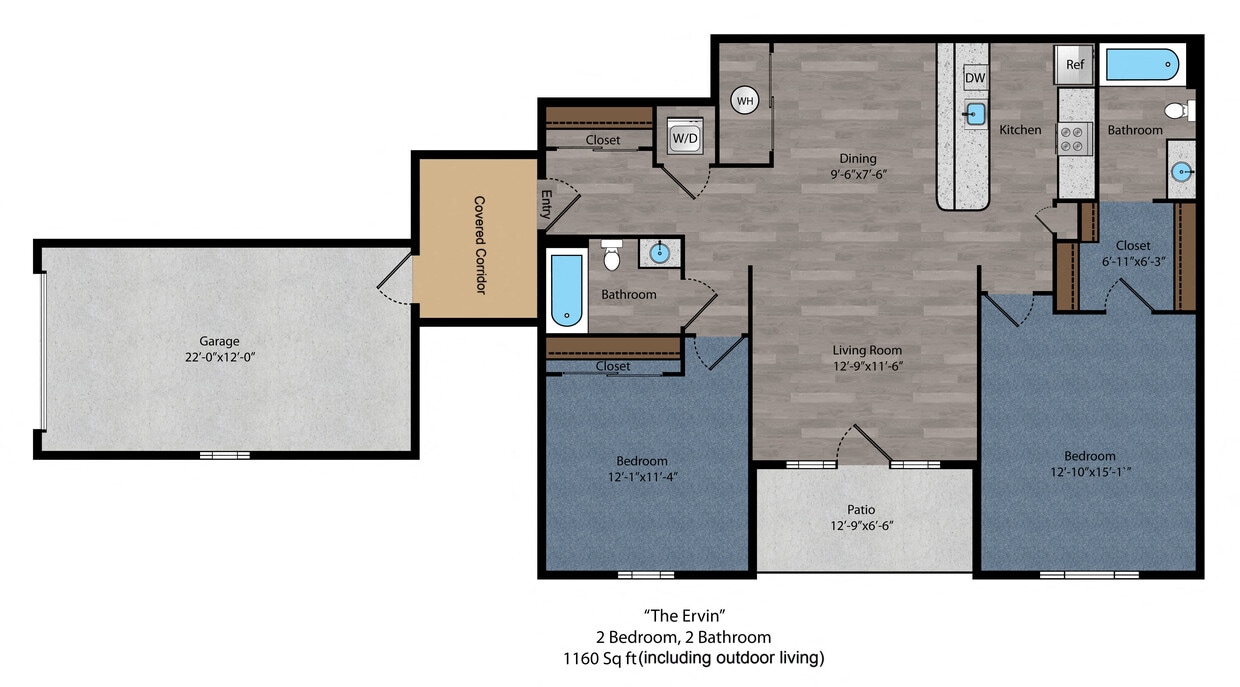Floor Plan - The Ervin with Garage