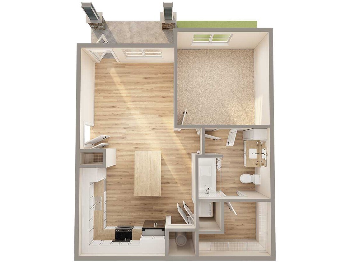 Explore the elegance and functionality of this modern apartment layout. - A1