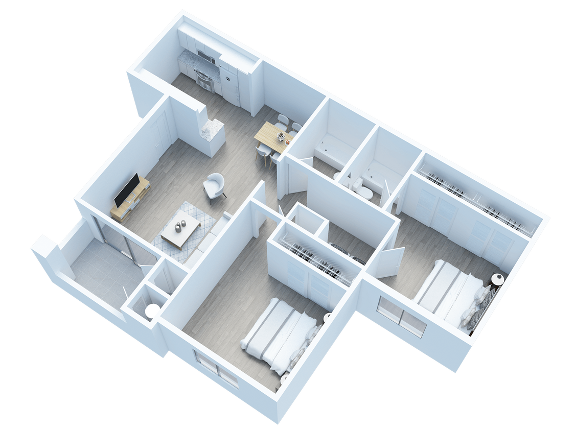 Floor Plan - Two Bedroom Two Bath