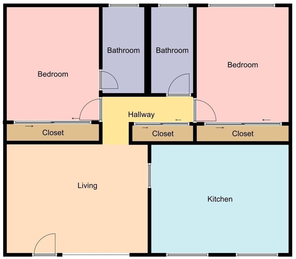 Floor Plan - 2 Bedroom 2 Bath