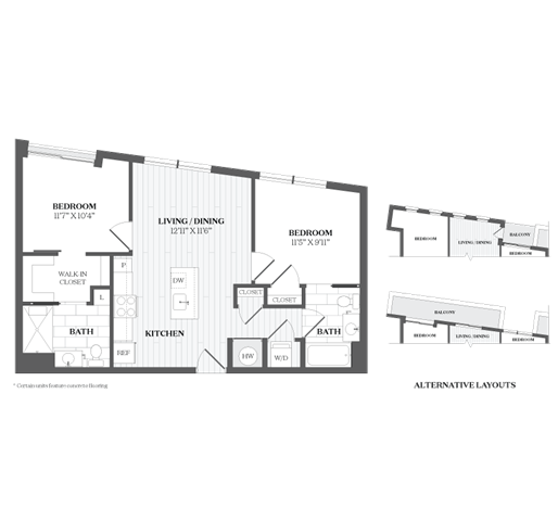 Floor Plan - 2 Bed/2 Bath-B3a 367 Orange
