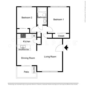 2BR/1BA - 2 Bedroom