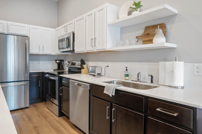 Furnished Kitchen in a One Bedroom Unit - North Side Yard