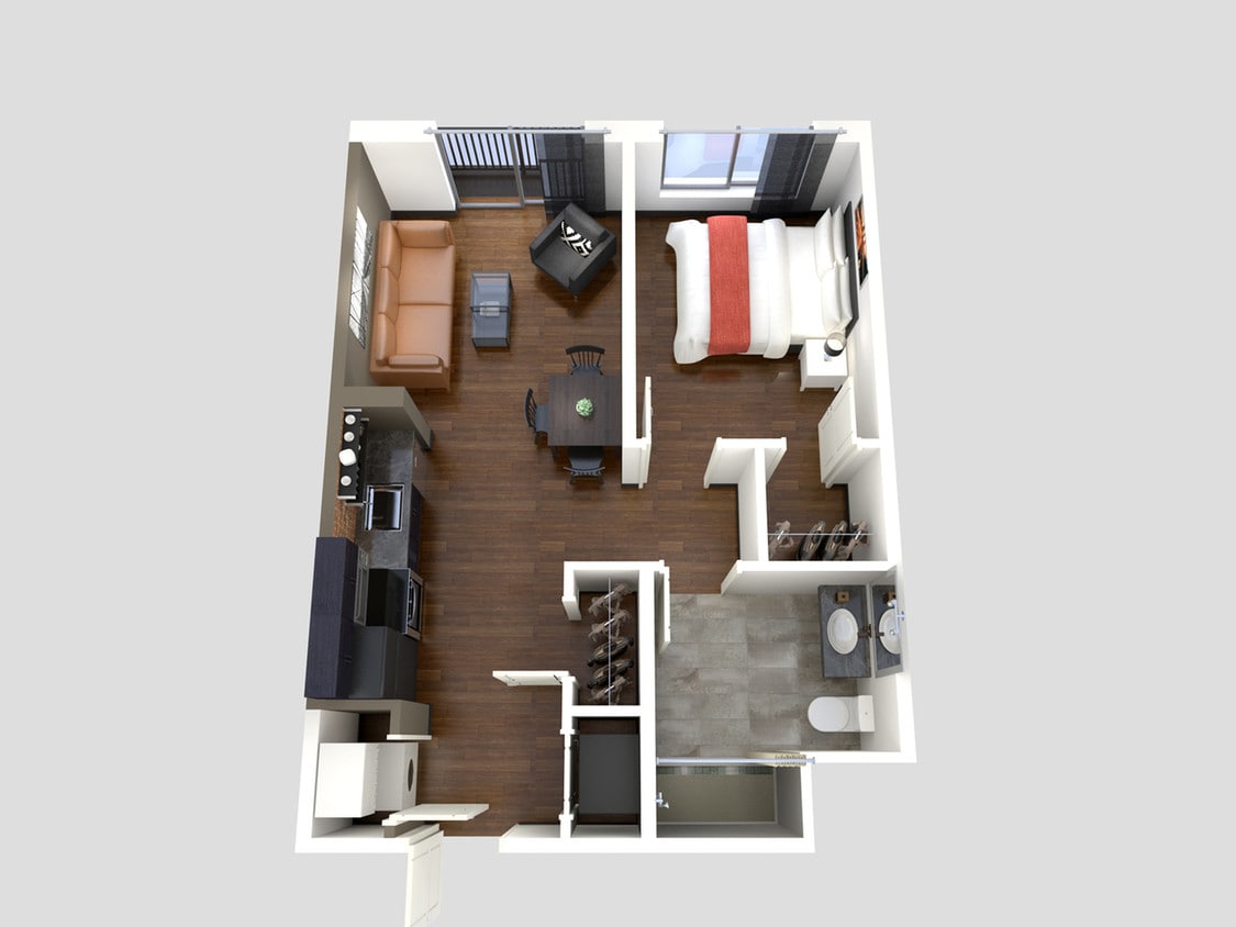 Floor Plan - One Bedroom Apartments