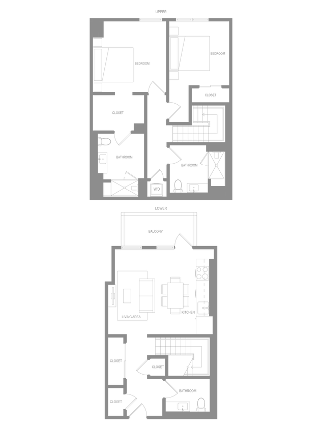 Floor Plan - Alta Townhome 2 Bedroom 2.5B A