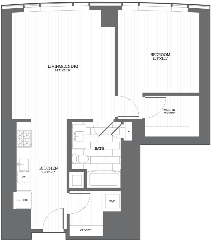 Floor Plan - 1 Bed/1 Bath C1