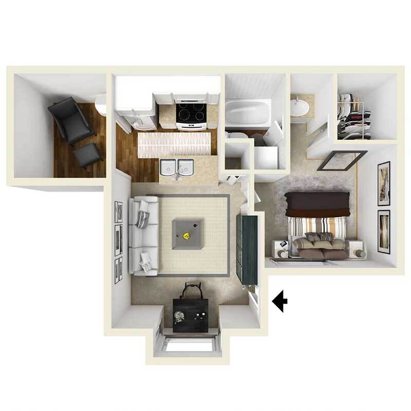Floor Plan - 1 Bed