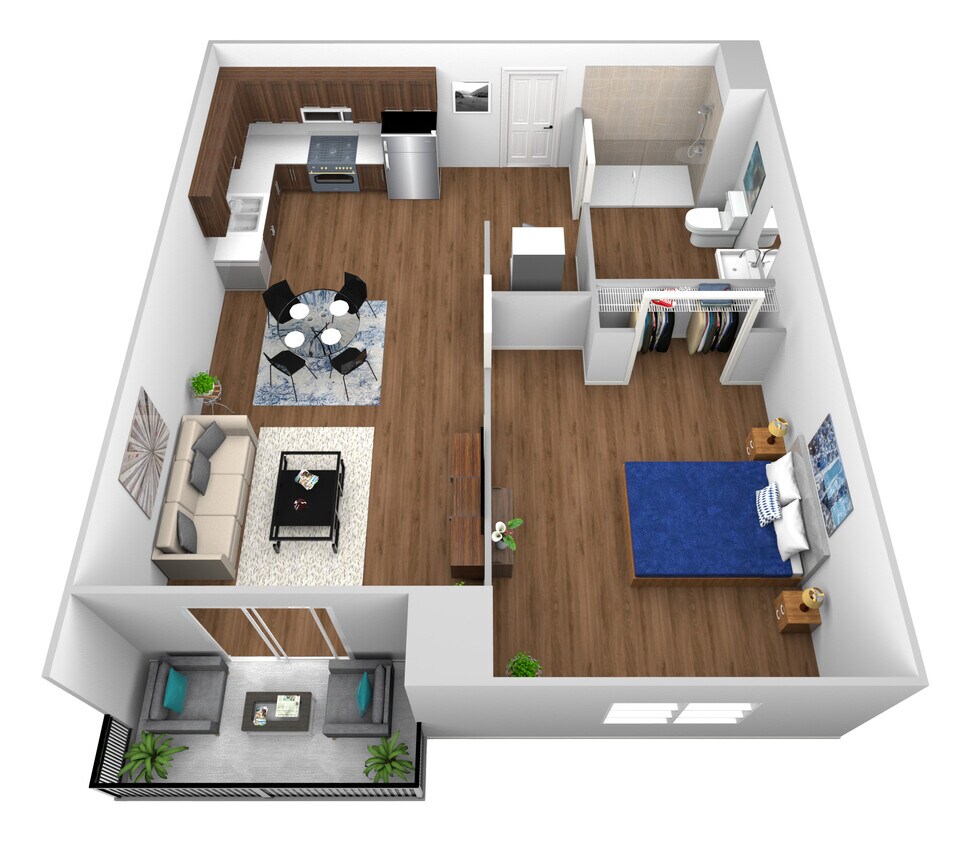 Floor Plan - 1 Bed / 1 Bath A