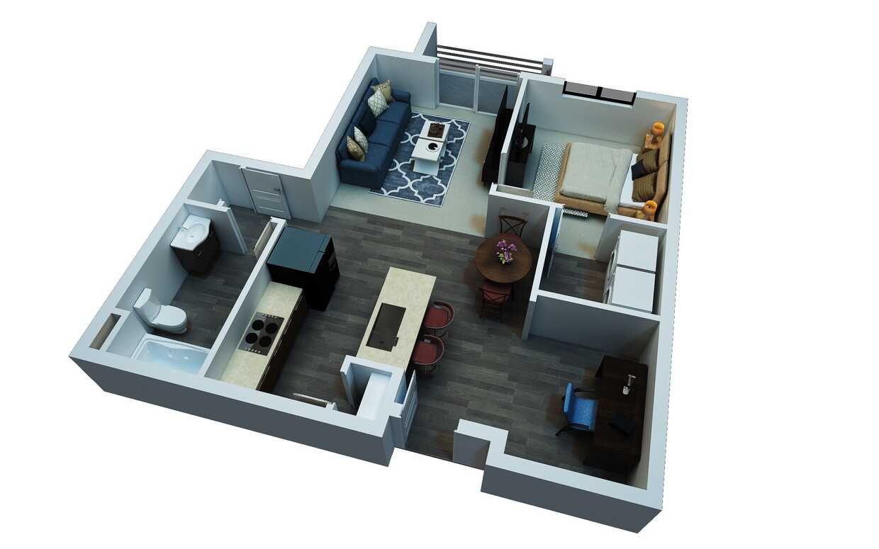 Floor Plan - Apartment Style 1 Bedroom 1 Bathroom Accessible