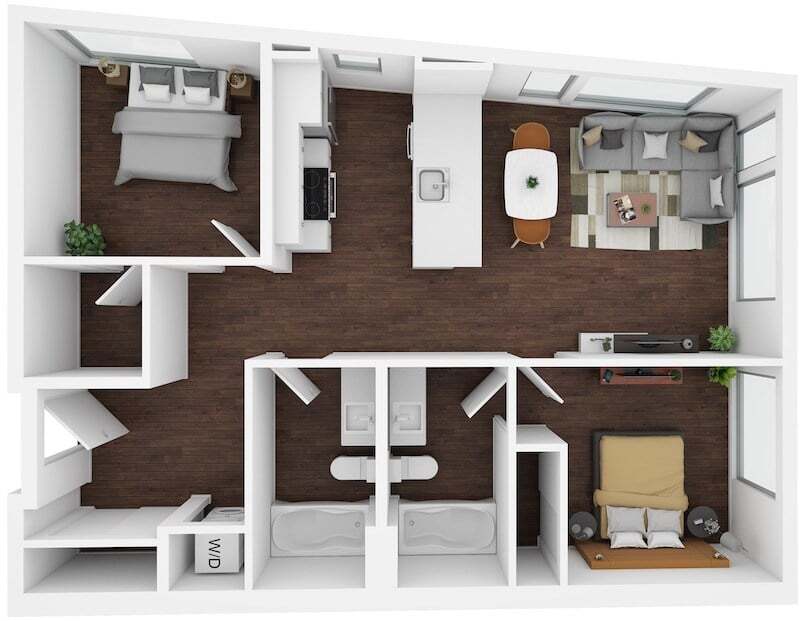 Floor Plan - 2 Bed/2 Bath-F5