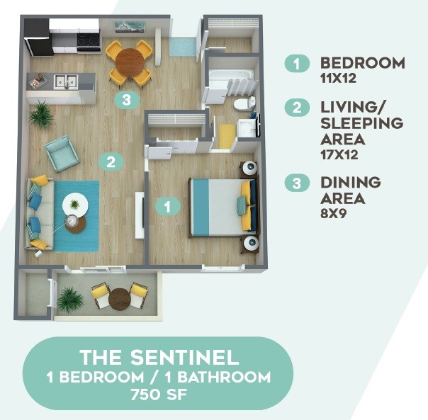 Floor Plan - One bedroom