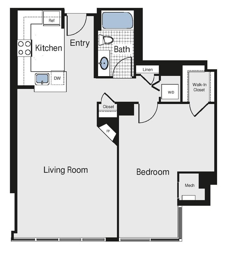 Floor Plan - 1 Bed/1 Bath - aa8