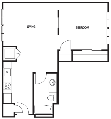 Floor Plan - S08 0 Bed 1 Bath