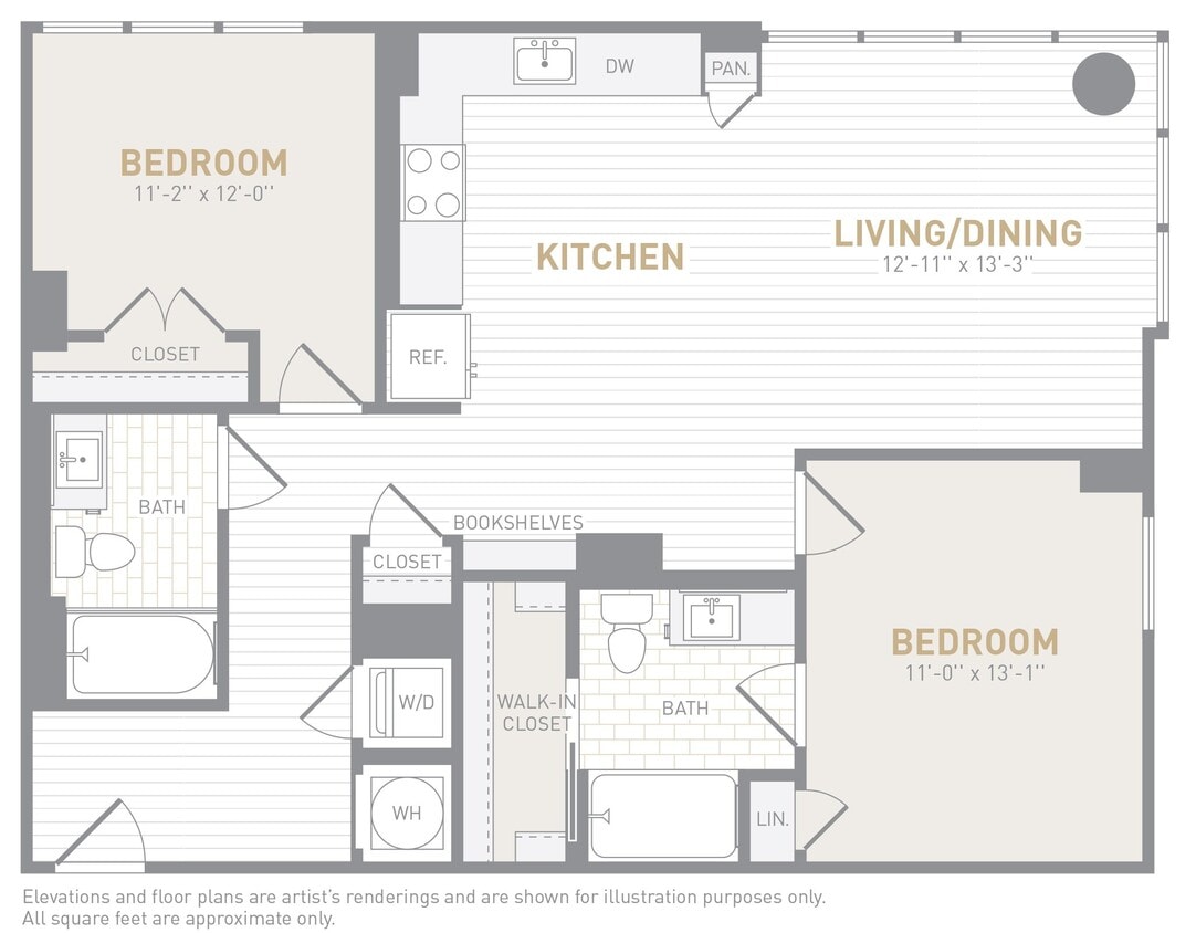Floor Plan - 2 Bed 2 Bath-C01a