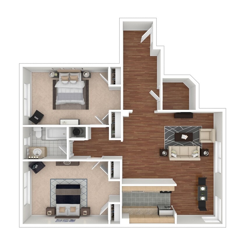 Floor Plan - 2 Bedroom Floorplan GA
