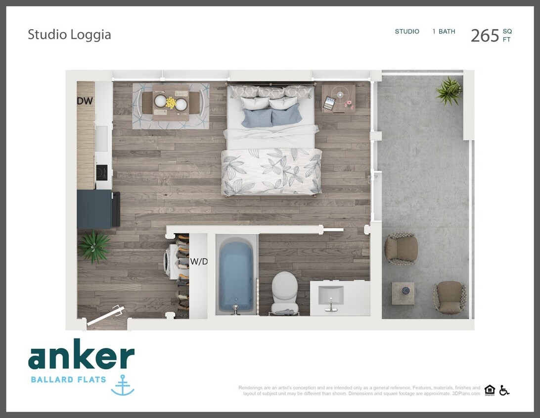 Floor Plan - Studio with Loggia