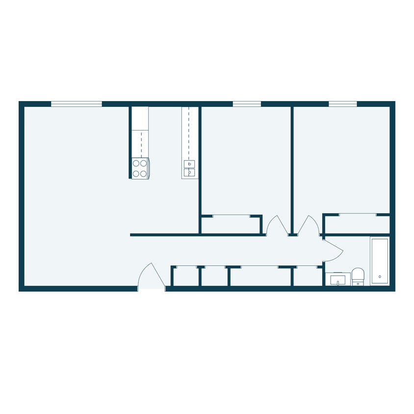 Floor Plan - Two Bedroom 21B