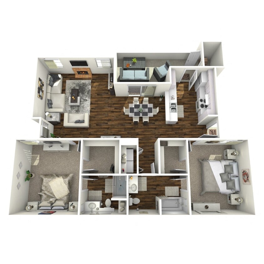 Floor Plan - 2 Bed 2 Bath