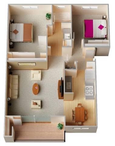Floor Plan - 2x1