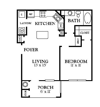 Ridgecrest - A1 The Ridgecrest - 1 Bedroom, 1 Bathroom