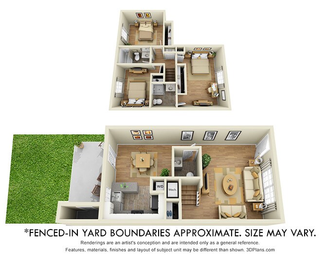 Floor Plan - Chadwyck Townhouse with Fenced-In Yard