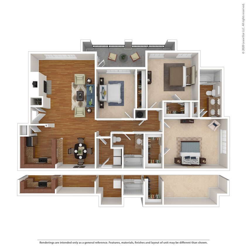 Floor Plan - 3 Bed 2 Bath 1551 SqFt (1434 Net)