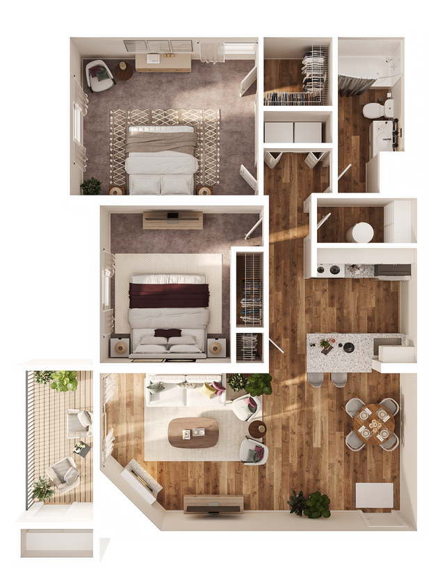 Floor Plan - Cambridge - 840sf