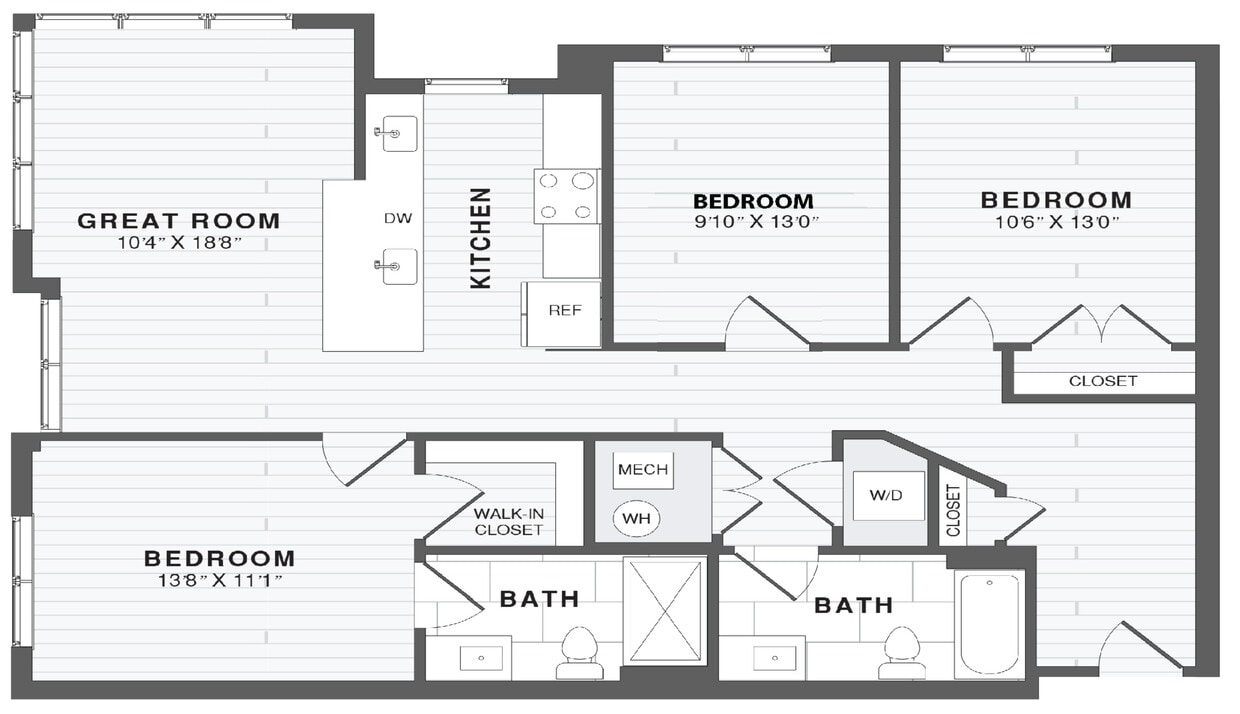 Floor Plan - 2 Bed/2 Bath Den-B6