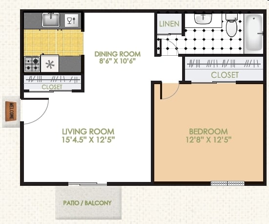 1BR/1BA - Sophistication Affordable