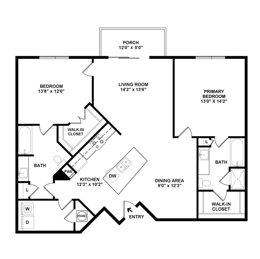 Floor Plan - 2 Bed/2 Bath-B5