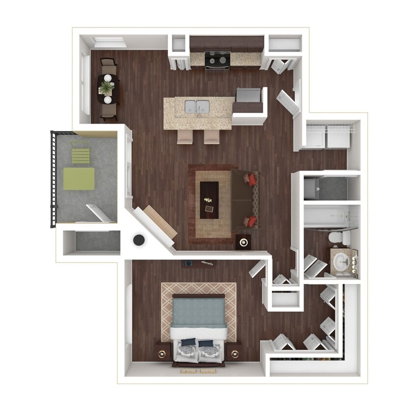 Floor Plan - 1b/1b Edgemont